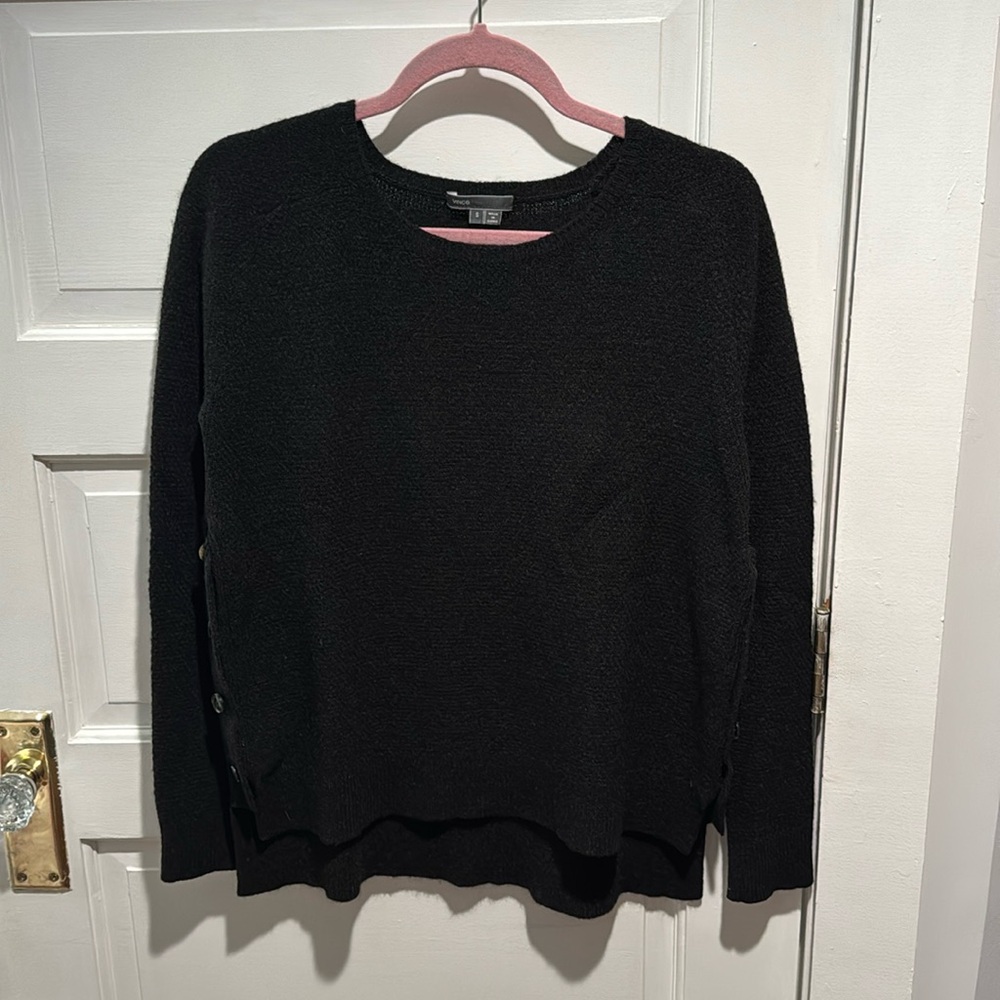 Black sweater with button details